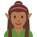 🧝🏾‍♀️ woman elf: medium-dark skin tone display on Twitter